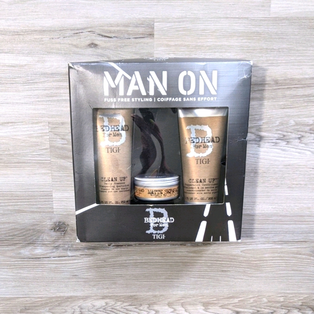 Men's Hair Care Gift Set Bed Head Clean Up Shampoo Conditioner Matte Pomade Wax
